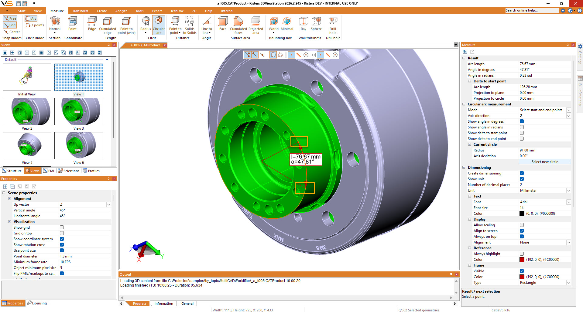 Measure Arc via 2 points on circle Measure Arc via 2 points on circle