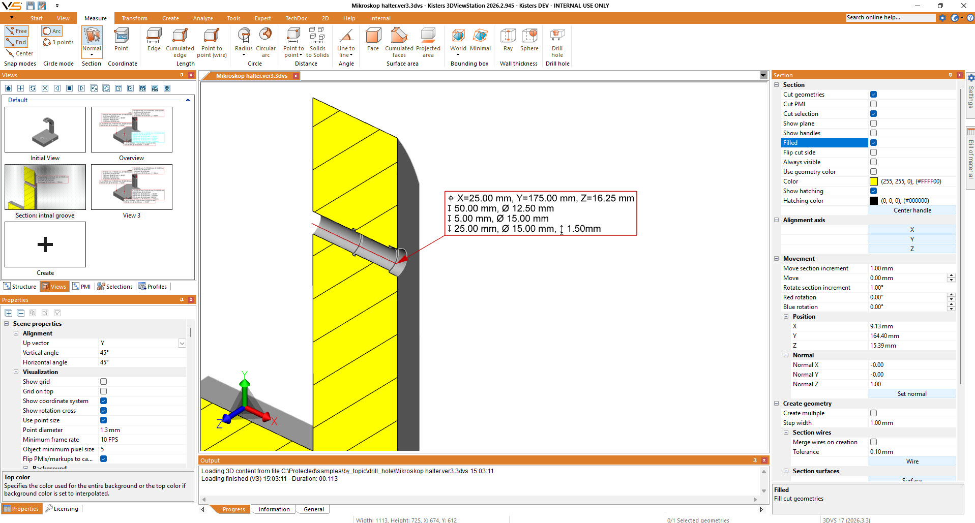 Drill hole - more details plus section Drill hole - more details plus section