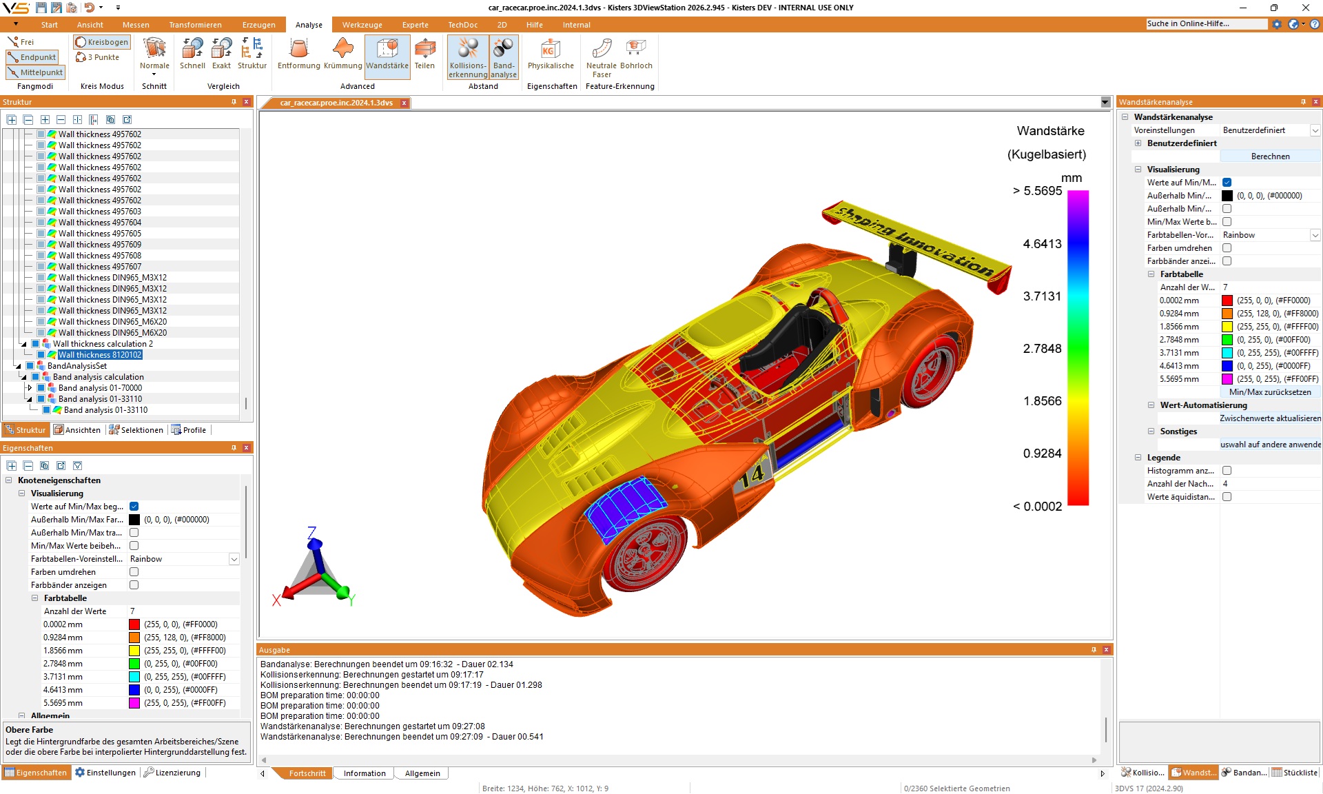 Car meassurment Wall thickness 3DViewstation