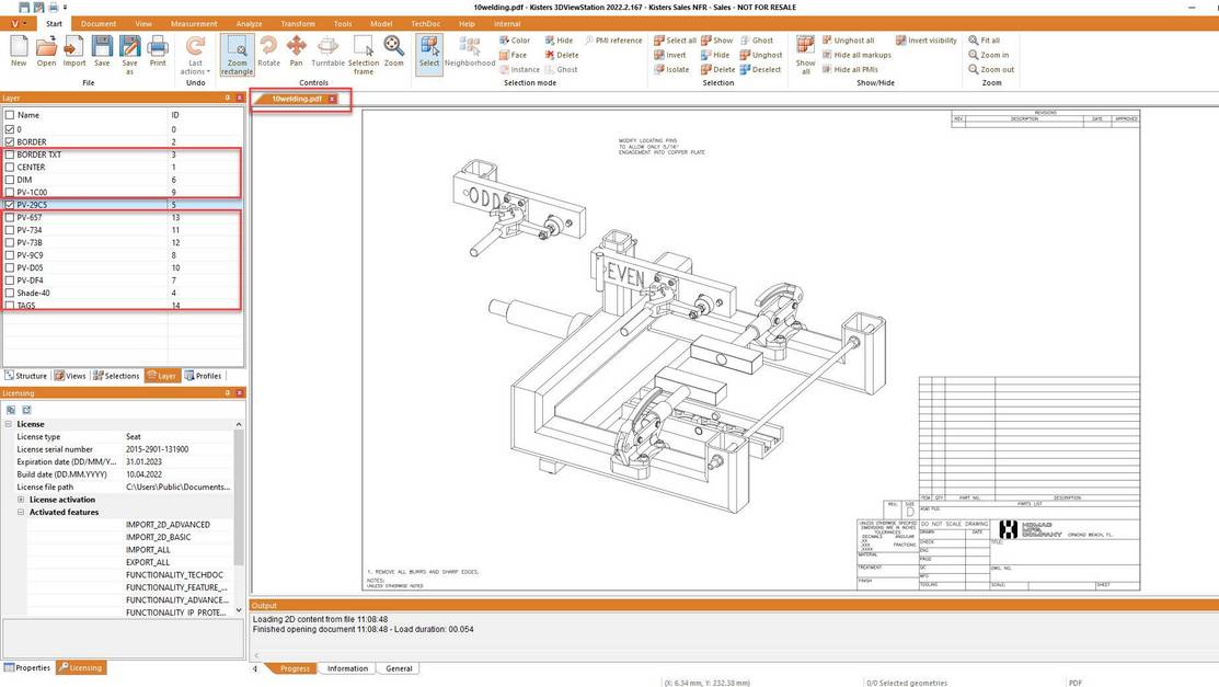  2D Drawing PDF some layers