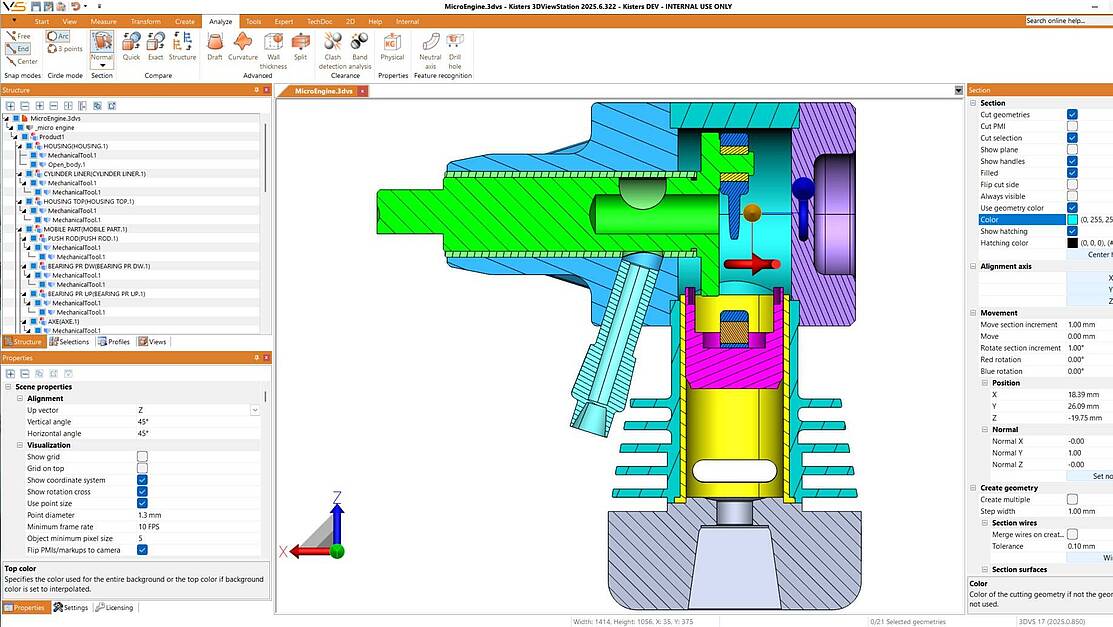 Hatching per cut geometry colored 2025.6 Hatching per cut geometry colored 2025.6