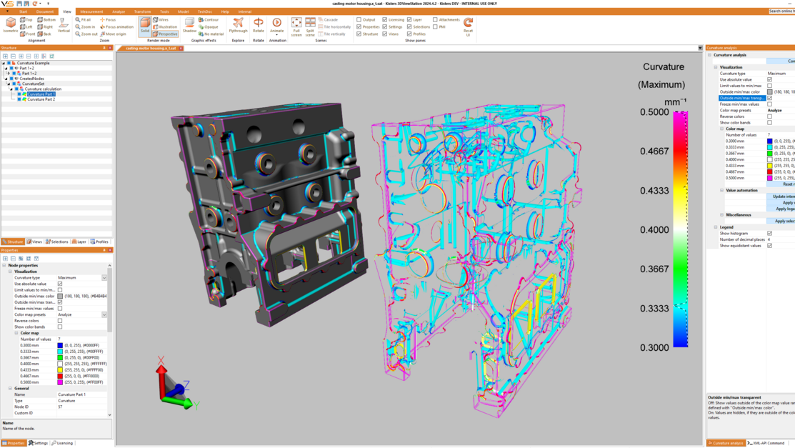 Heatmaps, e.g. curvature: hide irrelevant objects