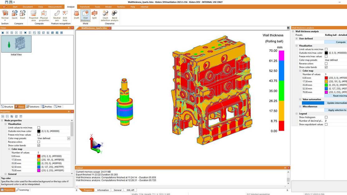 heatmap wallthickness color bands