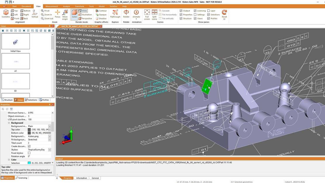 PMI selection by feature - 3D CAD viewer 3DViewStation