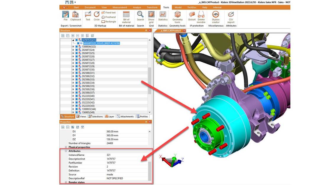 Attributes as per CAD - standard