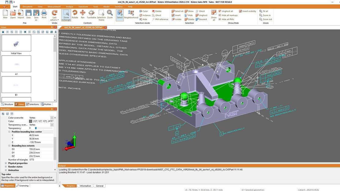 selection of multiple PMIs - 3D CAD viewer 3DViewStation