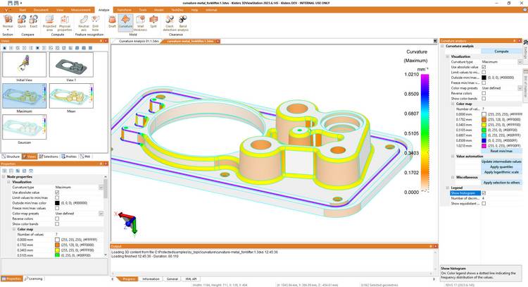 Curvature analysis and heatmap options