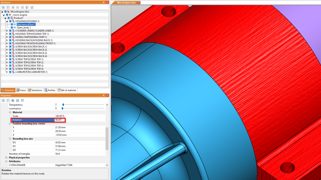 Texture orientation 90 degree