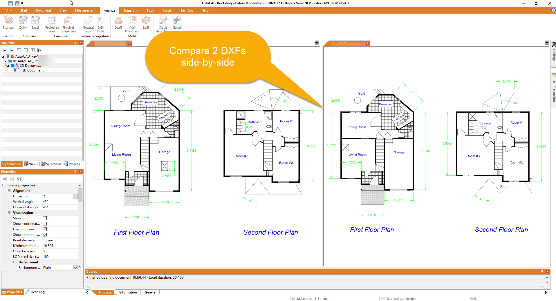 BIM viewer side by side compare drawings