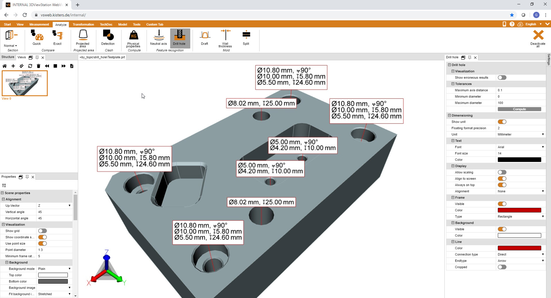 3DViewStation Drill Hole Plate